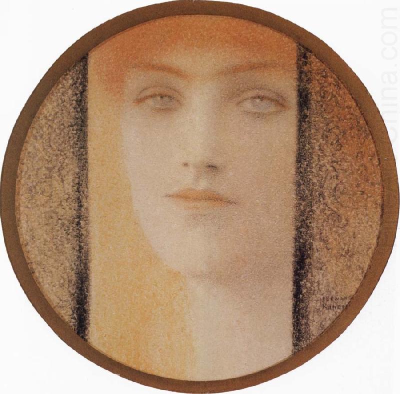 Fernand Khnopff Mask With a black curtain china oil painting image